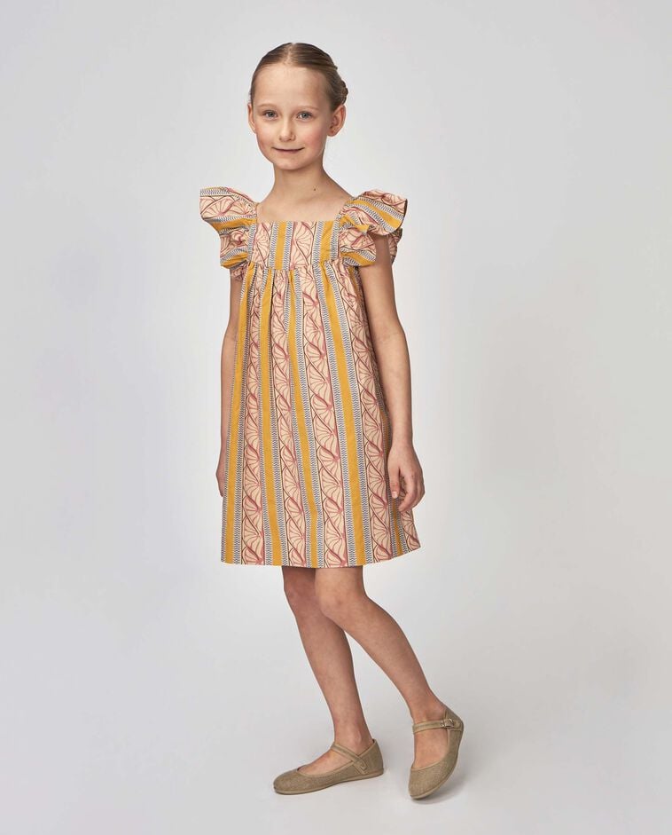 Vestido estampado etnico rosa