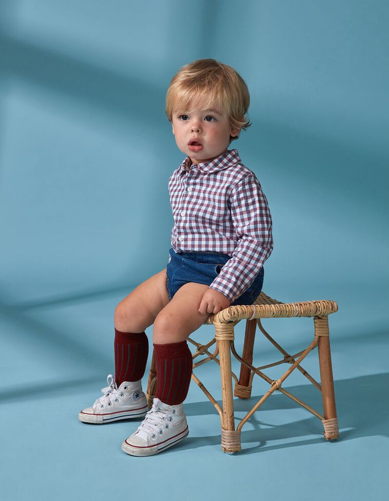 Camisa body de algodón vichy | Bebé |