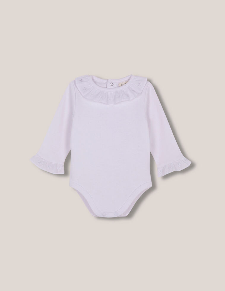 Body Con Bordados En Cuello  Blanco Optico