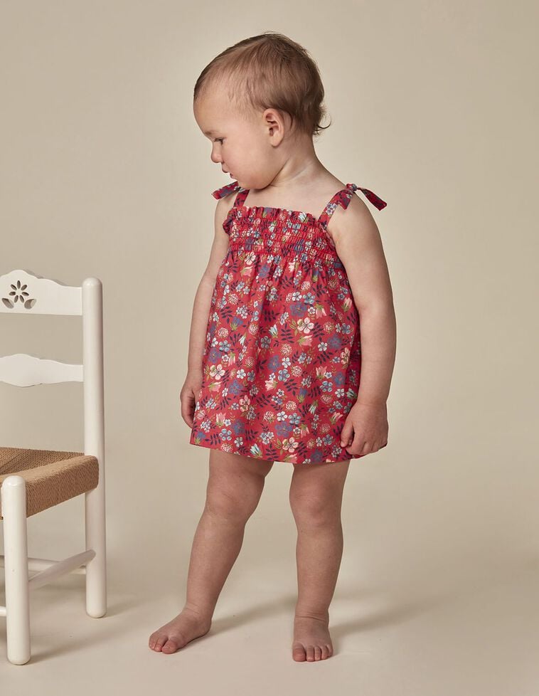 Vestido estampado liberty baño rosa