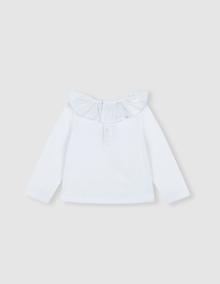 cobre suicidio Arne Camiseta Cuello Volante De Bebé Niña | Gocco
