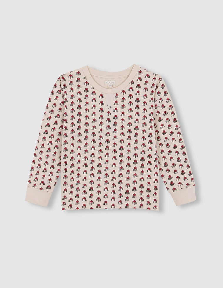 Sudadera estampada flores crudo