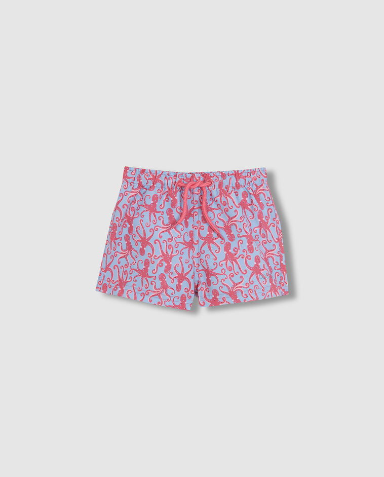 Ba&ntilde;ador estampado pulpos azul