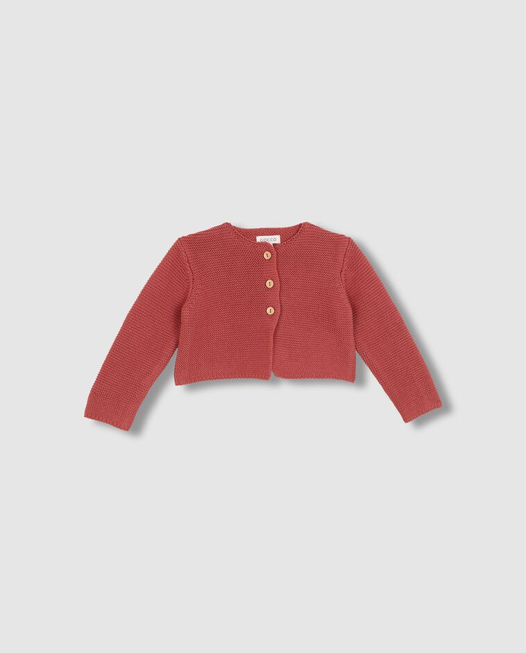 Chaqueta de punto manga larga rosa