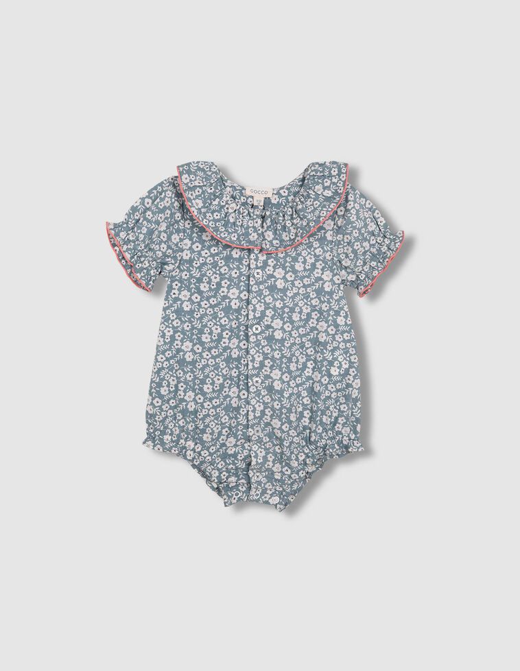 Pijama flores verde