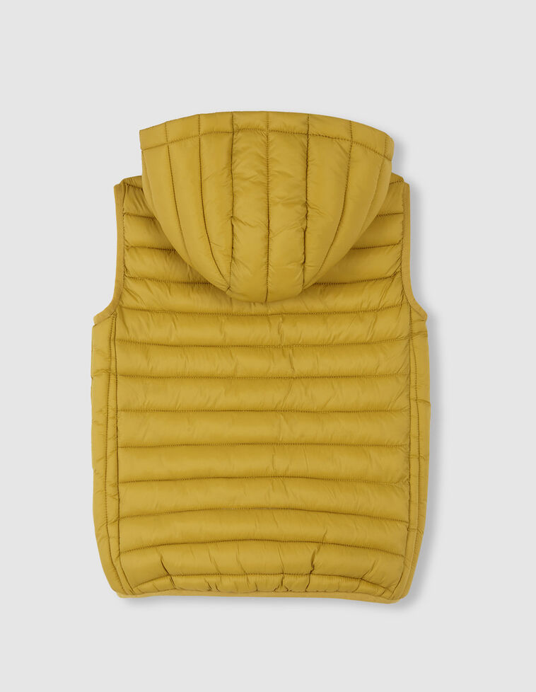 Chaleco unisex acolchado capucha amarillo