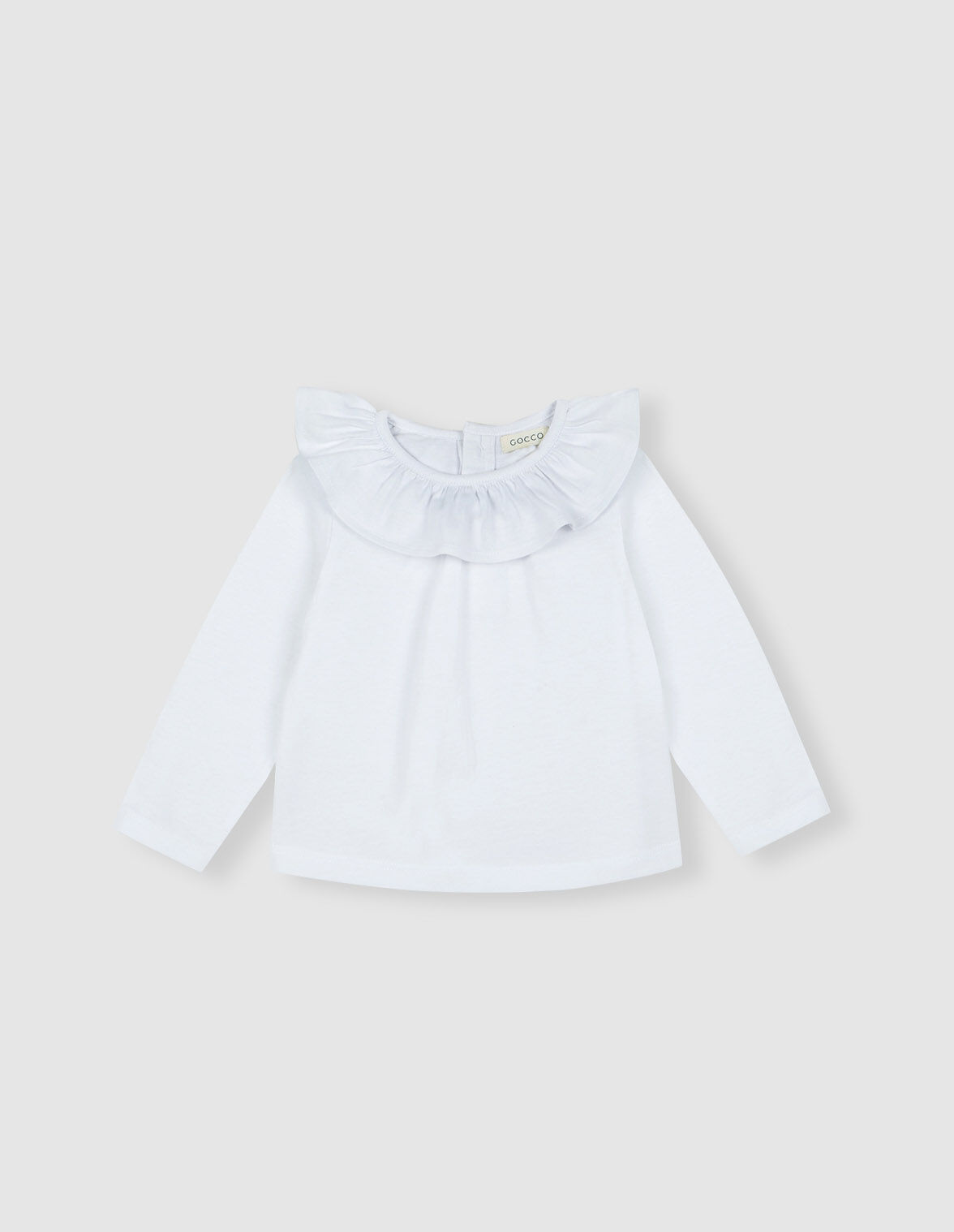 Camisa blanca niña cuello volante clearance