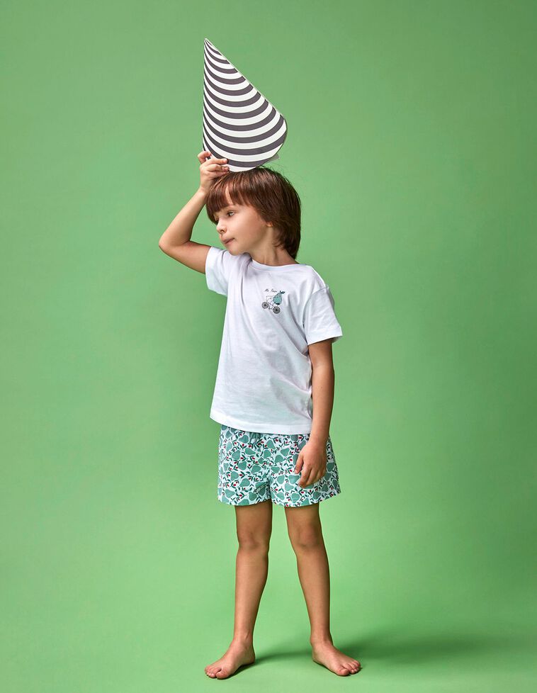 Camiseta estampado pera blanca