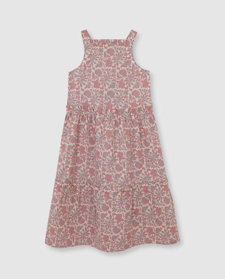 Vestido midi flor india beige claro