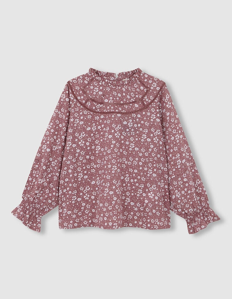 Blusa manga larga estampado flores morado Blusa manga larga estampado flores morado