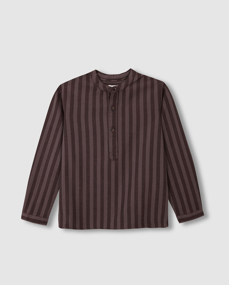 Camisa de rayas marr&oacute;n ni&ntilde;o