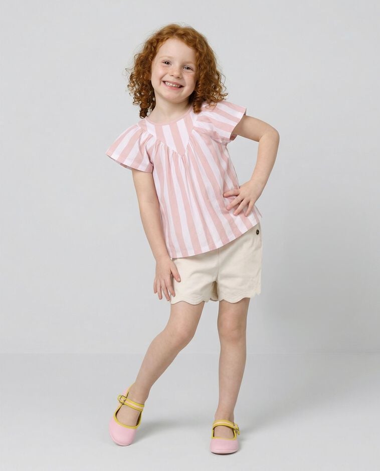 Camiseta de rayas rosa
