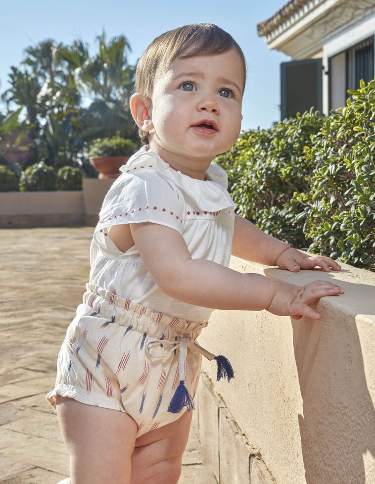 Pantalon bombacho ikat blanco