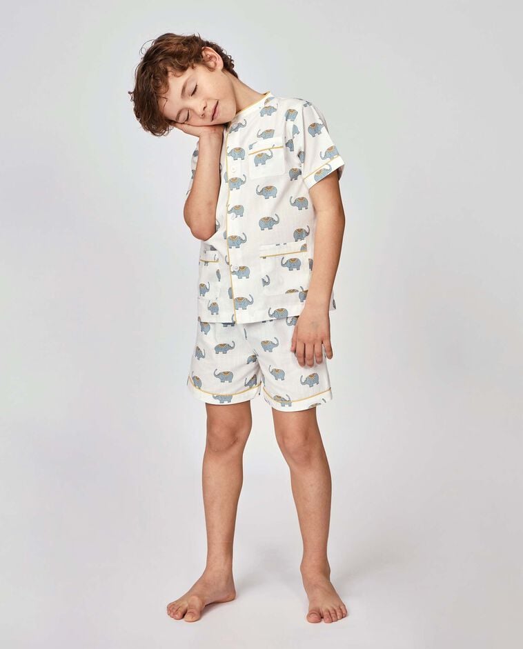 Pijama estampado blanco