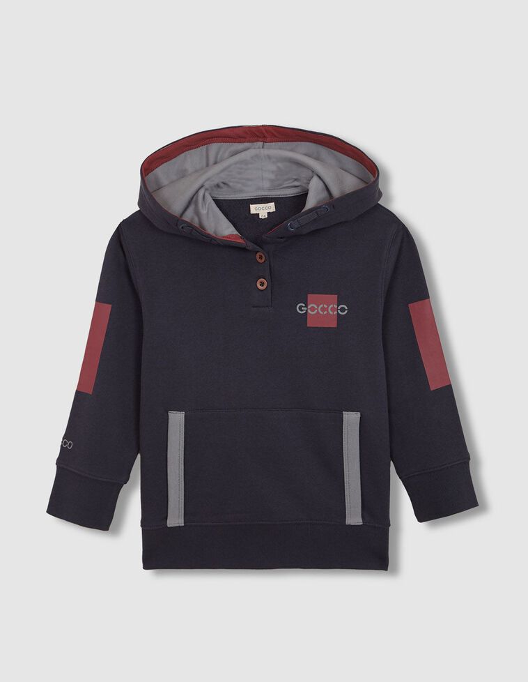 Sudadera con capucha y contrastes verde
