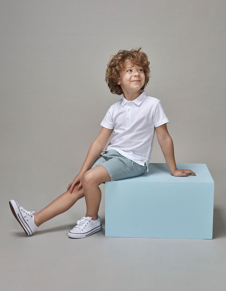 Polo piqué blanco