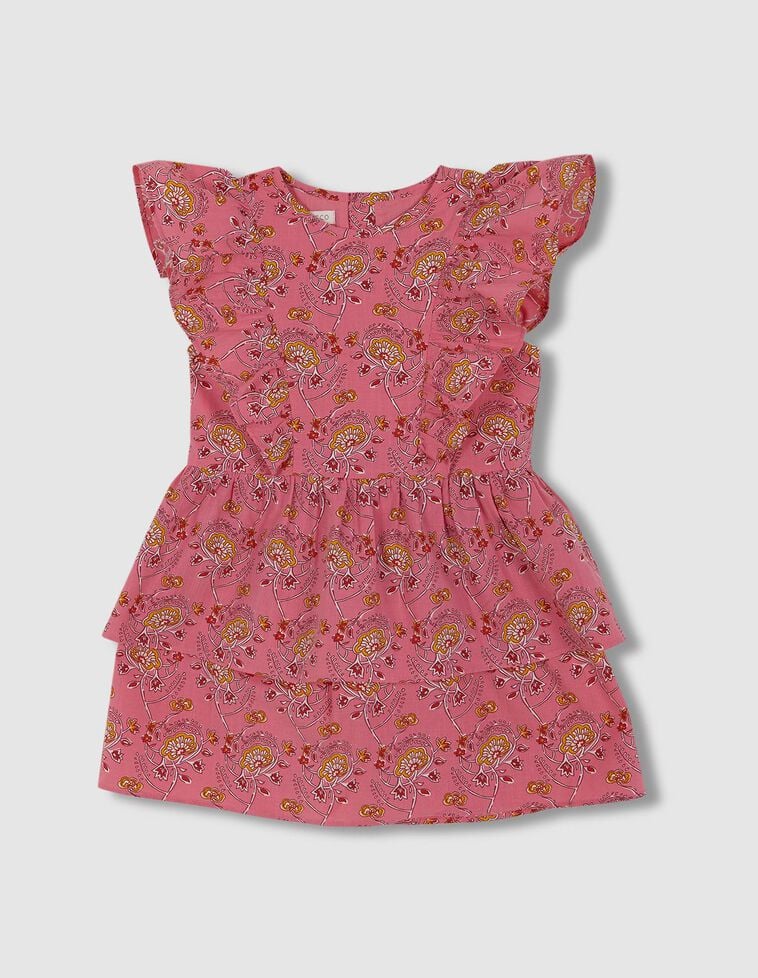 Vestido estampado indio rosa