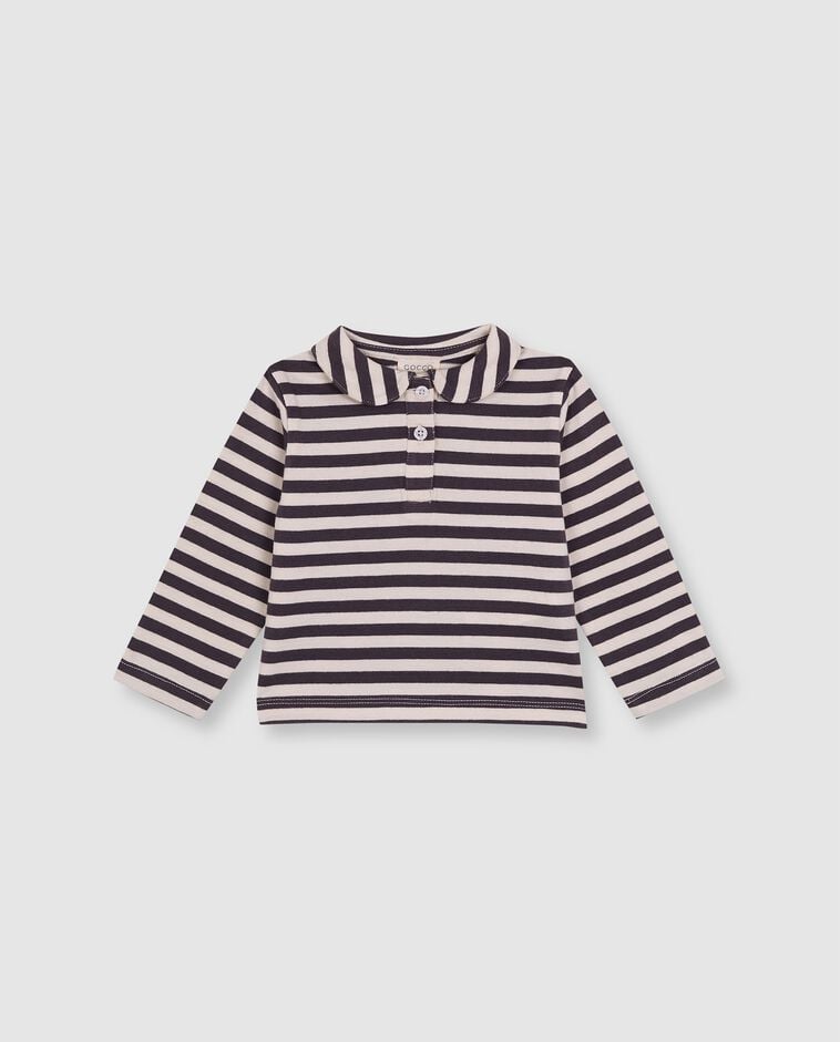 Camiseta de rayas gris beb&eacute;
