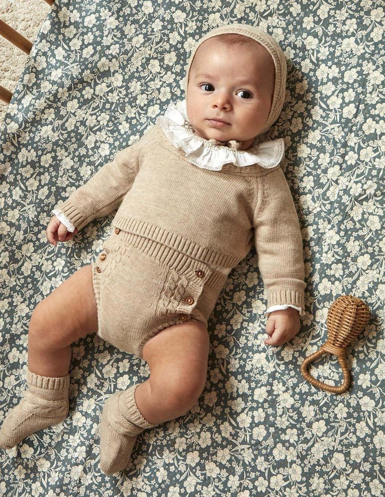 Bombacho con lana de ochos marrón claro