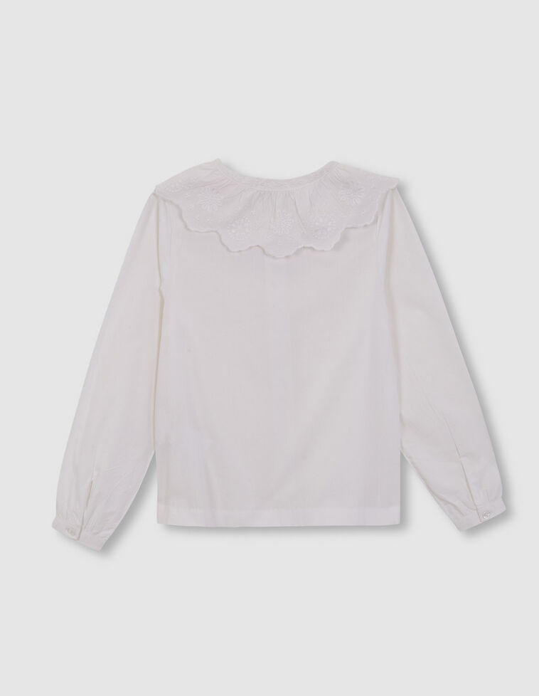 Camisa Cuello Bordado Blanco Roto