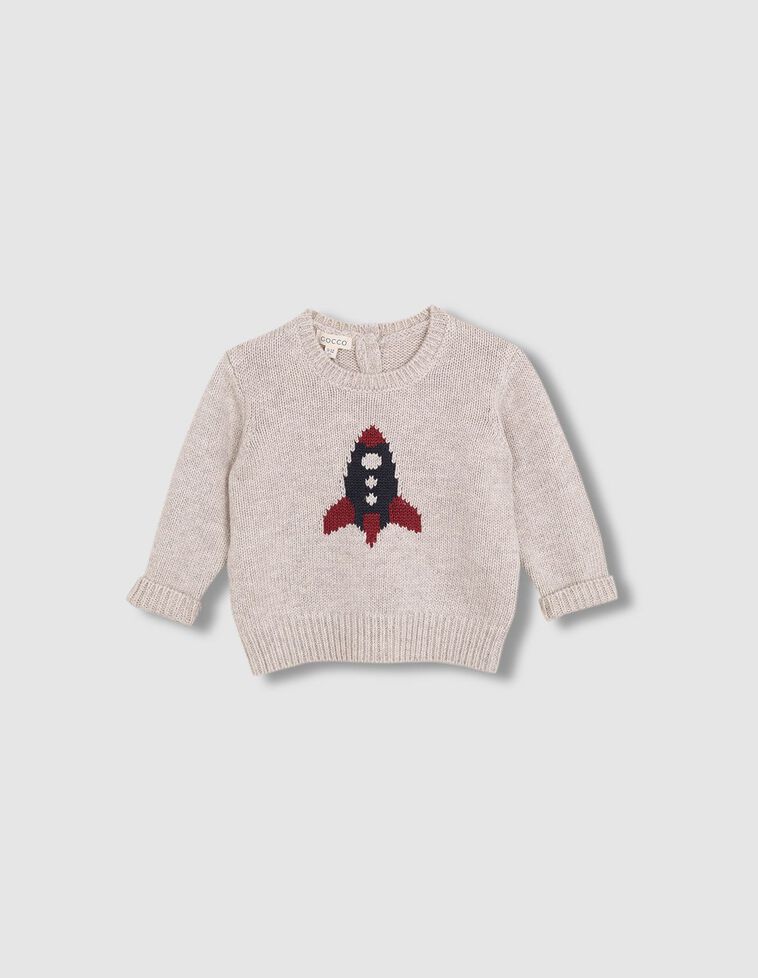Jersey intarsia cohete piedra