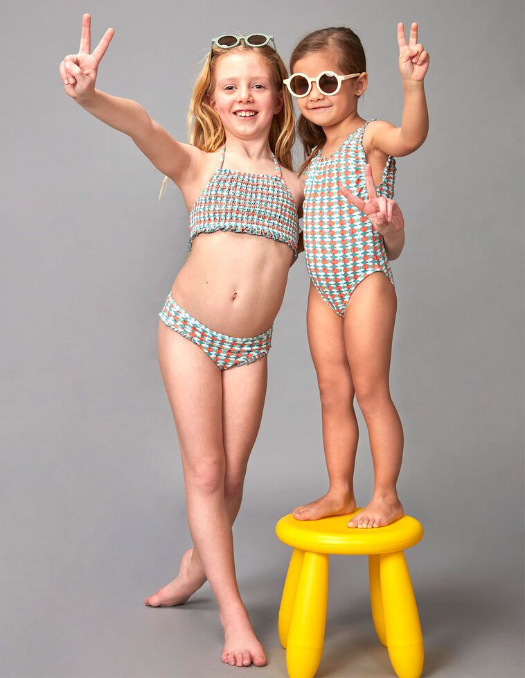 Bikini estampado retro verdoso