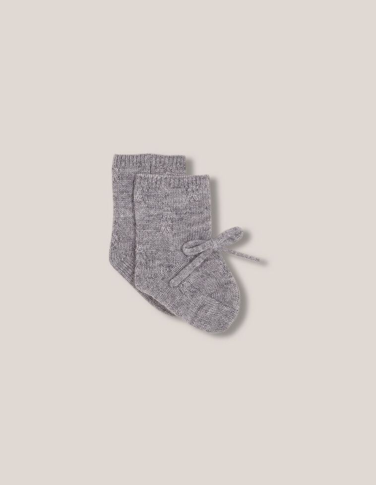 Patuco punto especial gris con cashmere