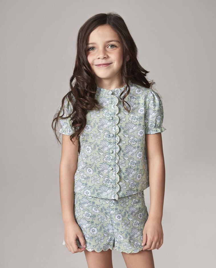 Blusa de flores verde