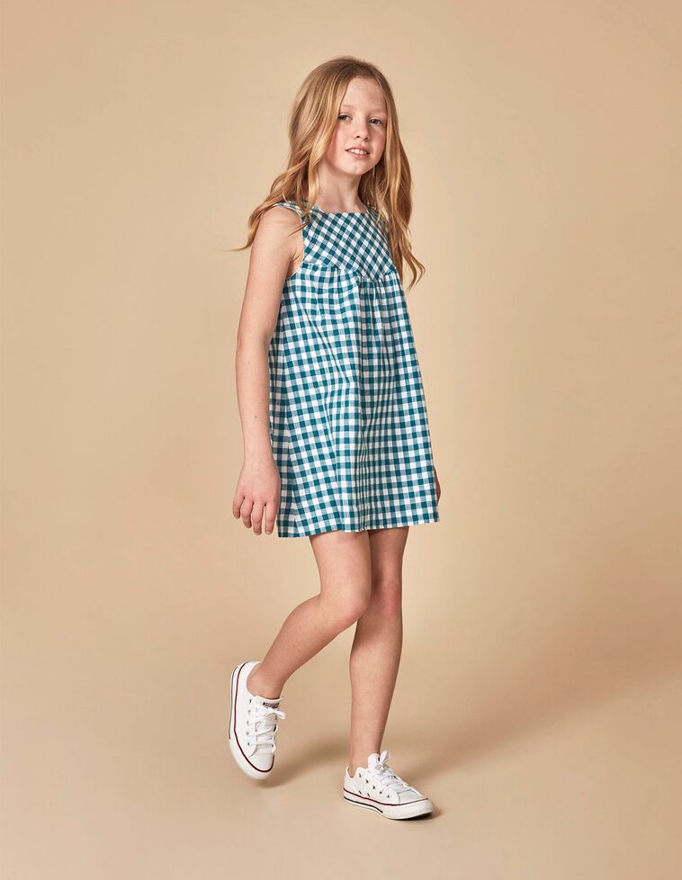 Vestido vichy verde petróleo