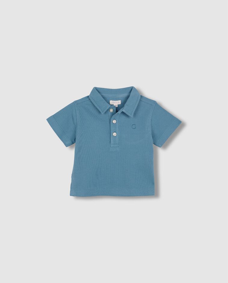 Polo b&aacute;sico de piqu&eacute; azul