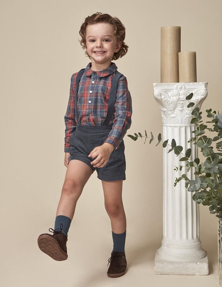 Camisa cuadro tartan azul claro