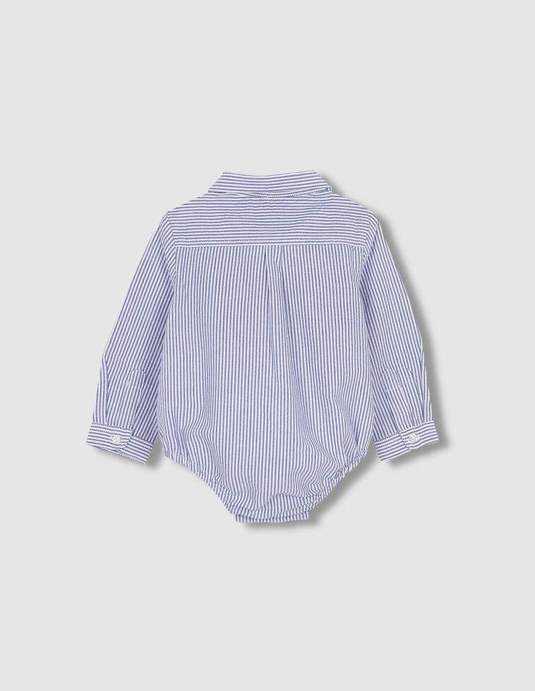 Camisa Body Cuello Bebe De Rayas Marino