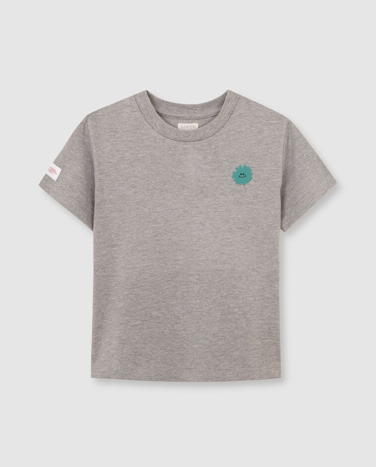 Camiseta con estampado gris
