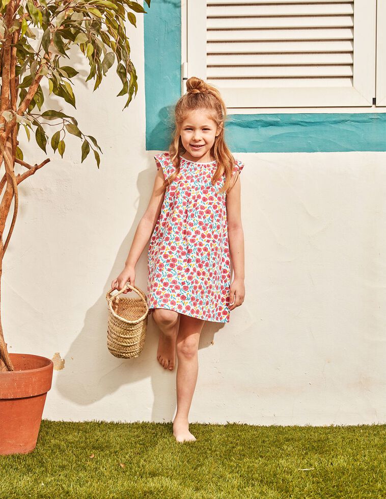 Vestido flores coral oscuro