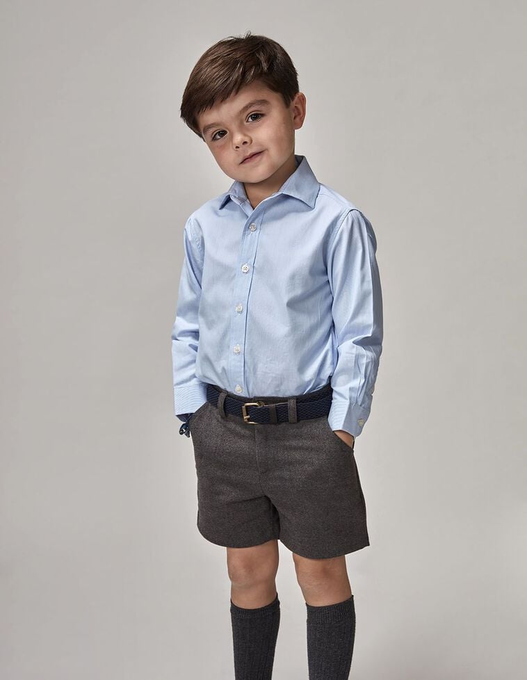 Camisa para corbata azul claro