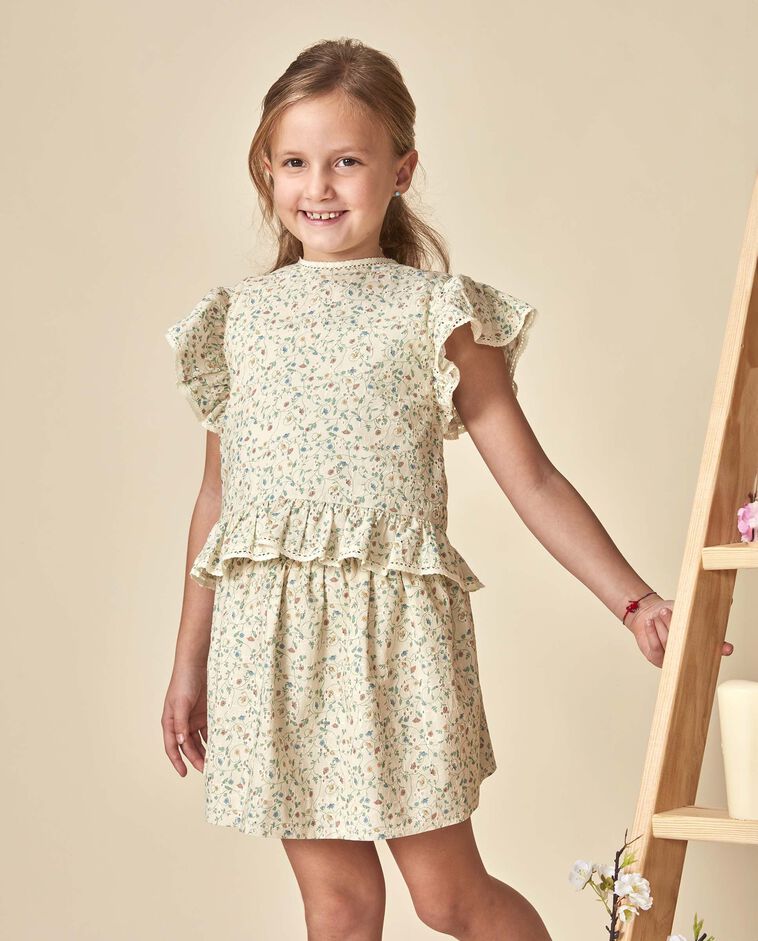 Falda estampada piedra