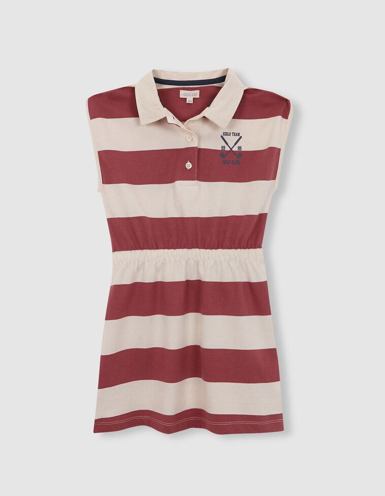 Vestido polo rojo de rayas golf club