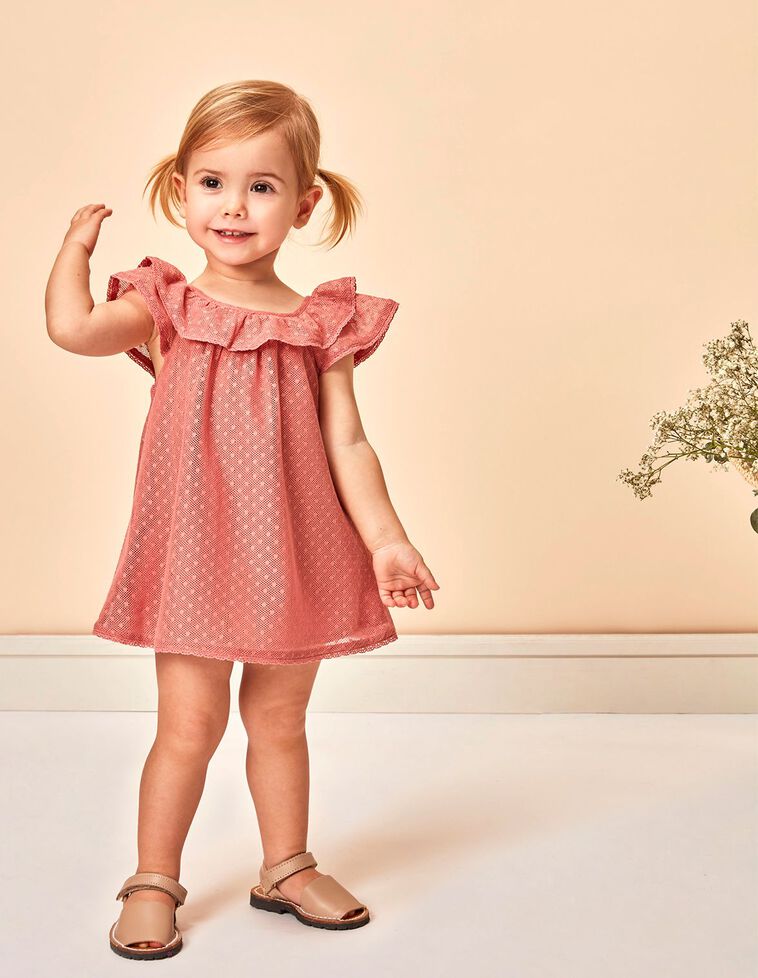 Vestido de tul color coral
