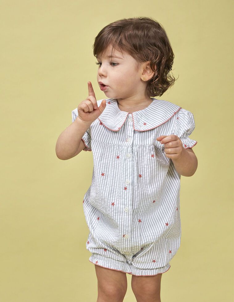 Pijama rayas con estrellas blanco
