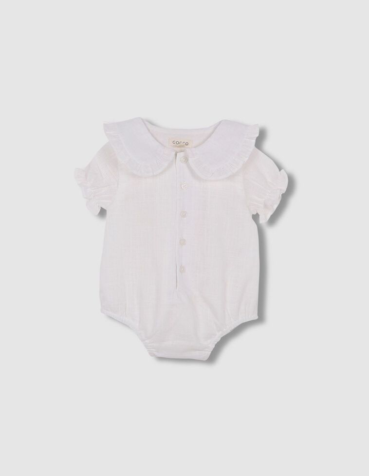 Blusa body cuello bebé blanco roto