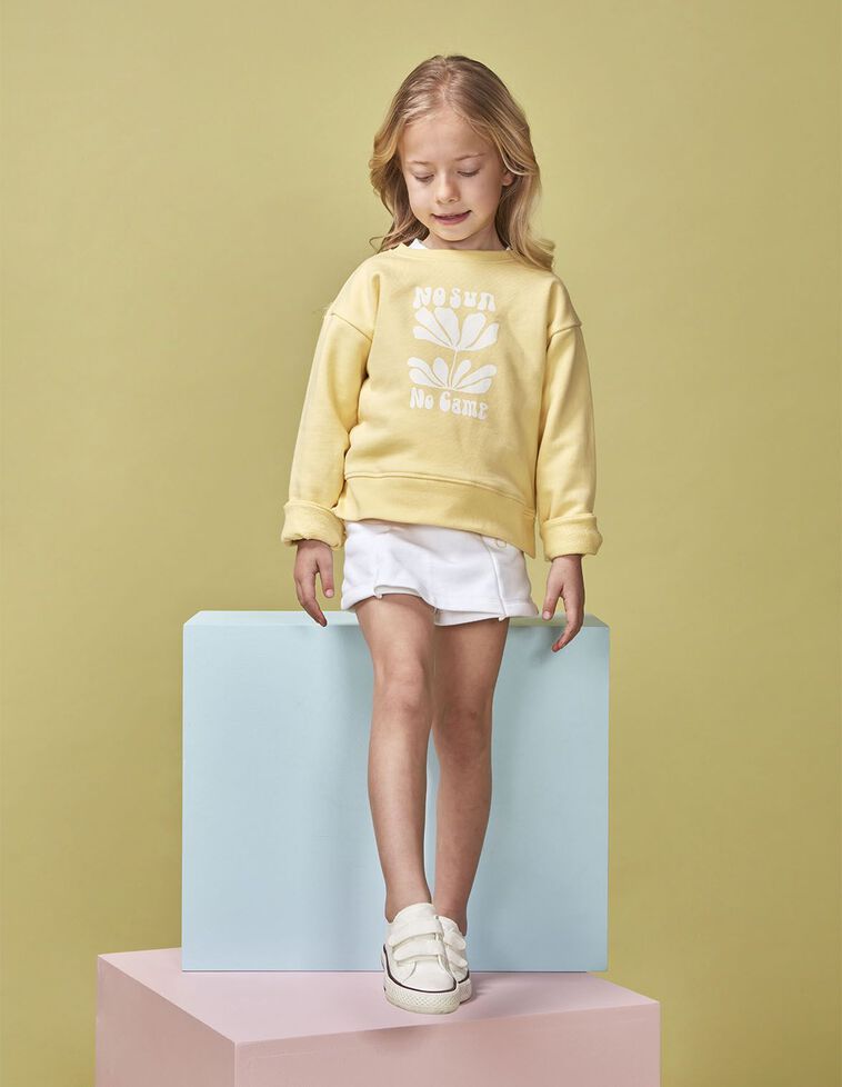 Sudadera con print amarilla