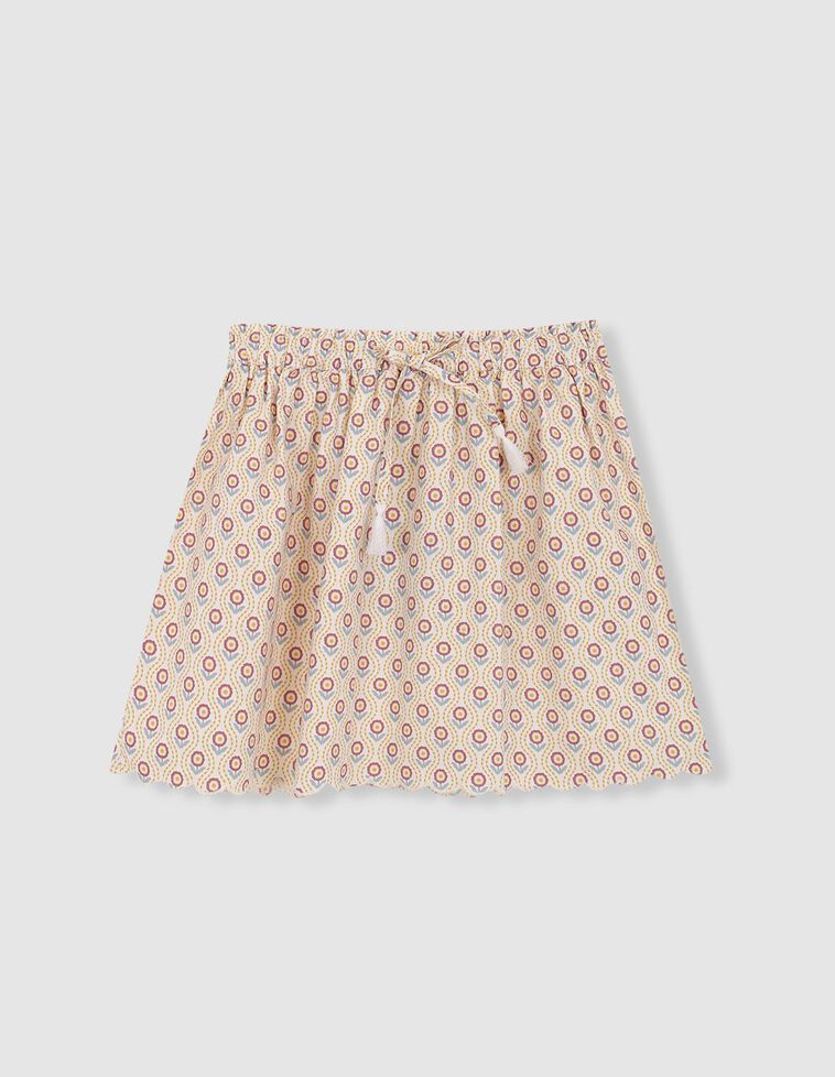 Falda estampada blanco