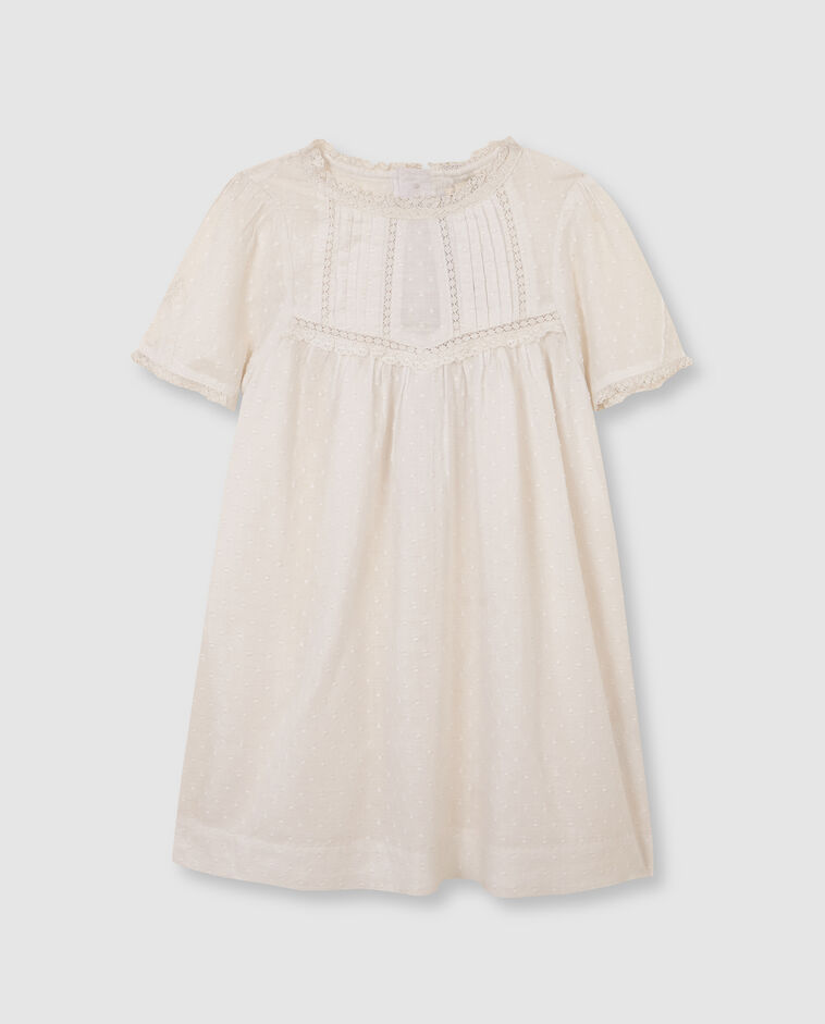 Vestido con tiras bordadas blanco