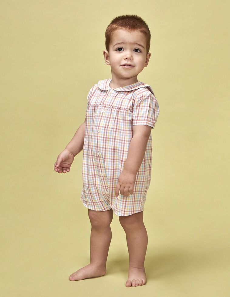 Pijama cuadros blanco