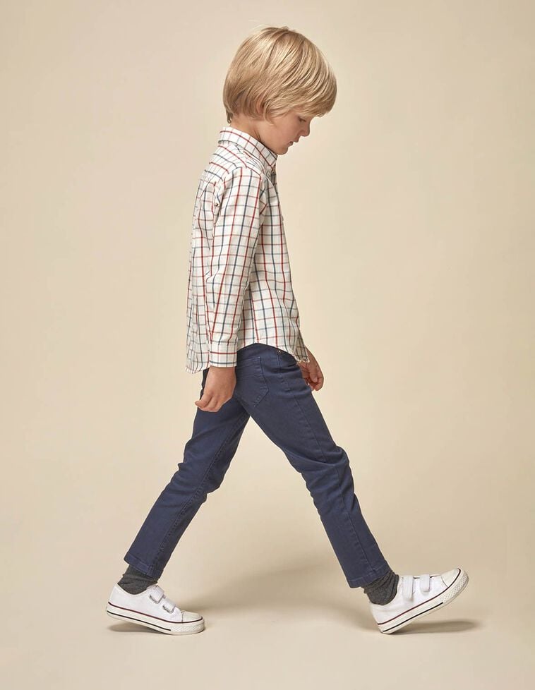 Pantalon 5 bolsillos de sarga azul