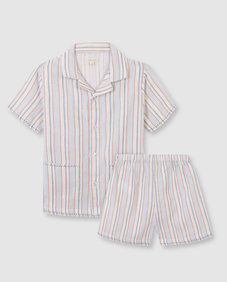 Pijama de rayas blanco