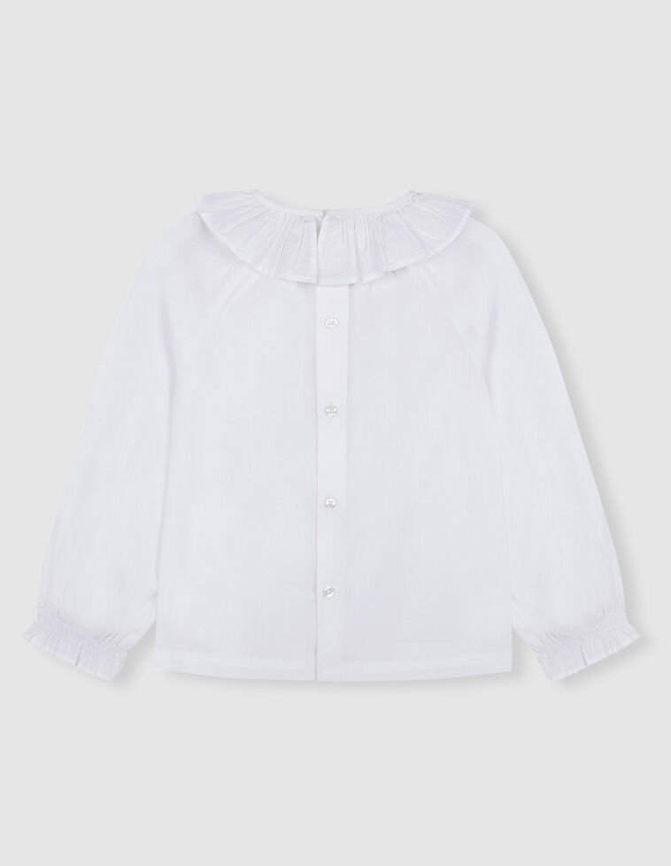 Blusa blanca cuello volante