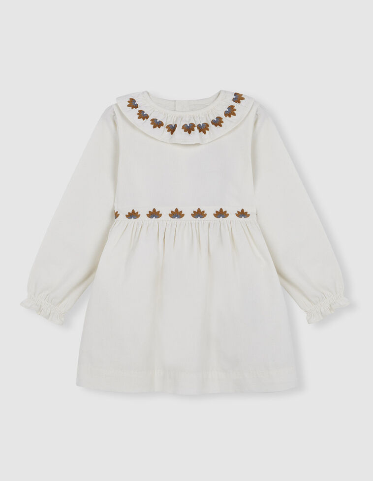 Vestido crudo bordados