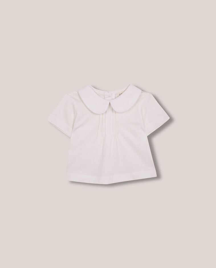 Camiseta con cuello beb&eacute; blanco