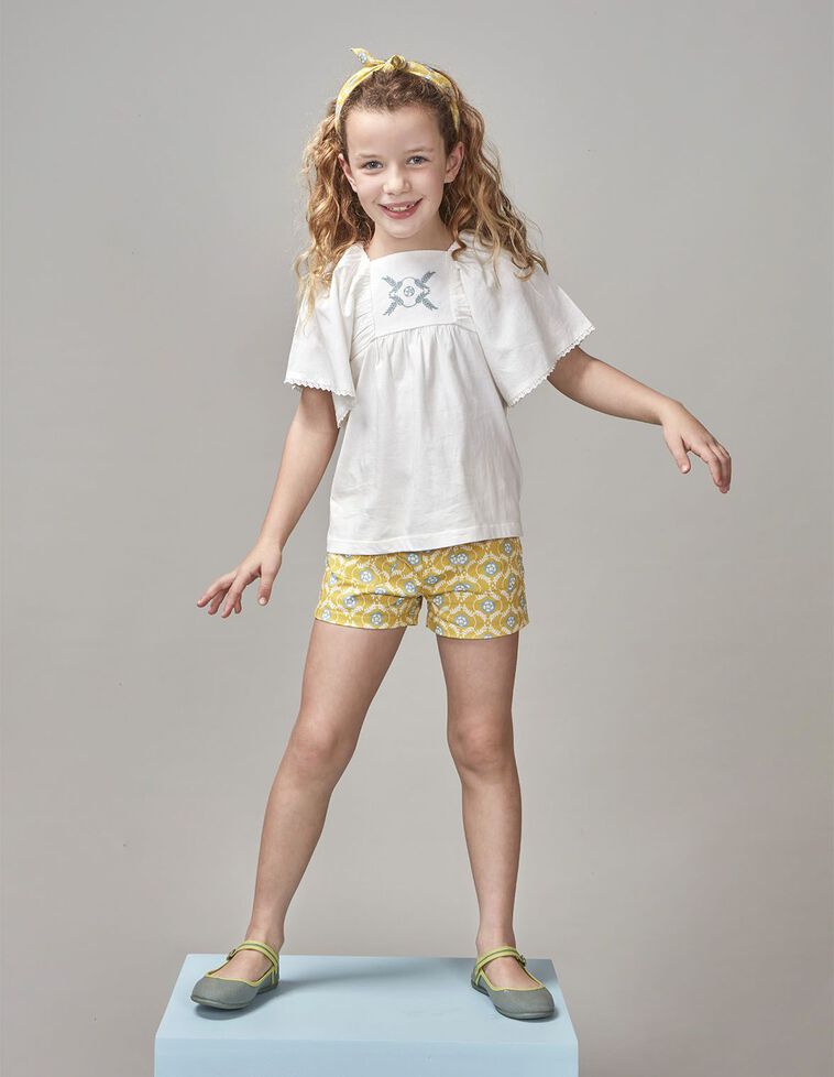 Short de twill estampado verde